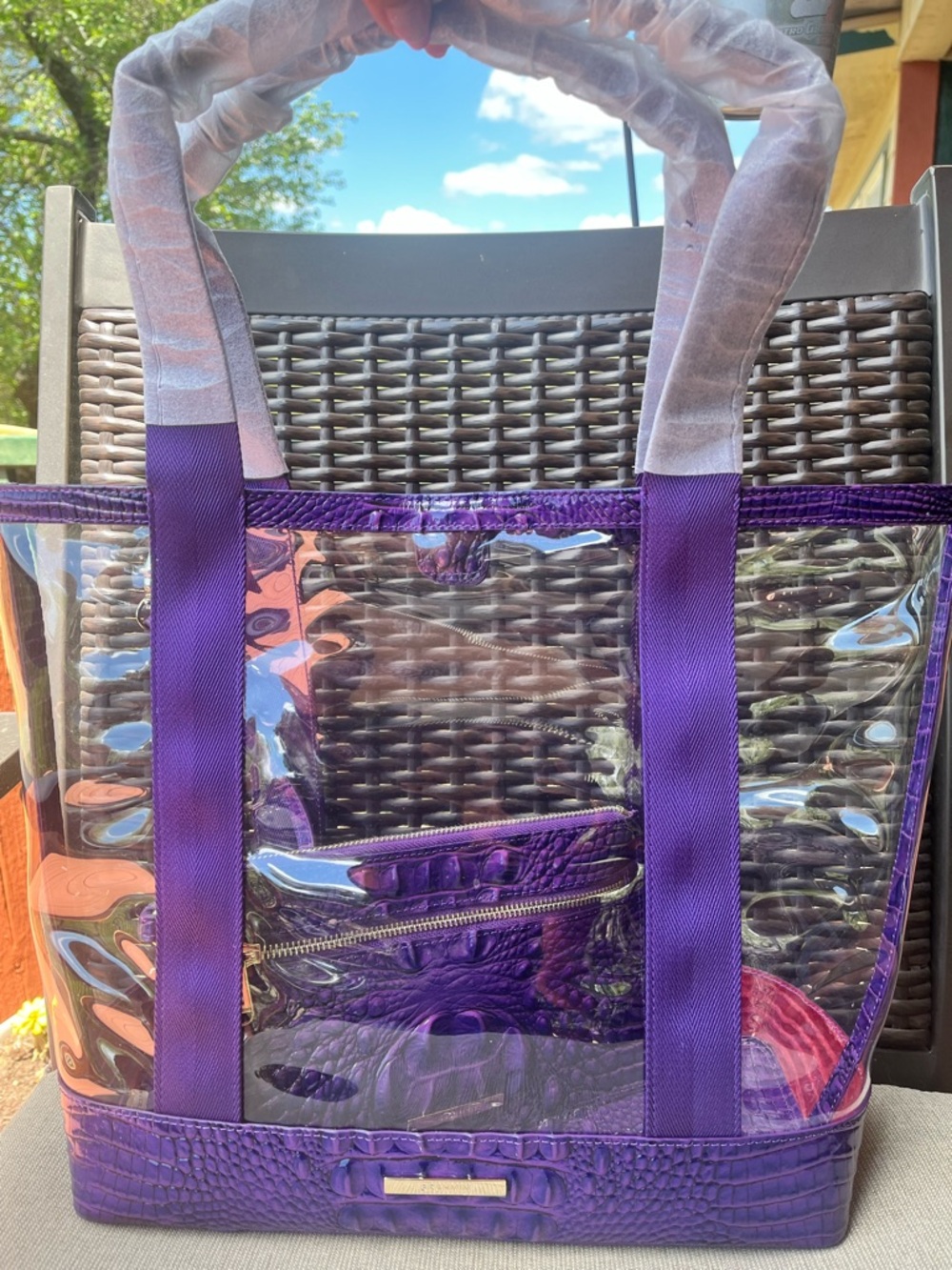 NWT Brahmin BROOKE SEAGATE in ROYAL PURPLE Tote with wristlet